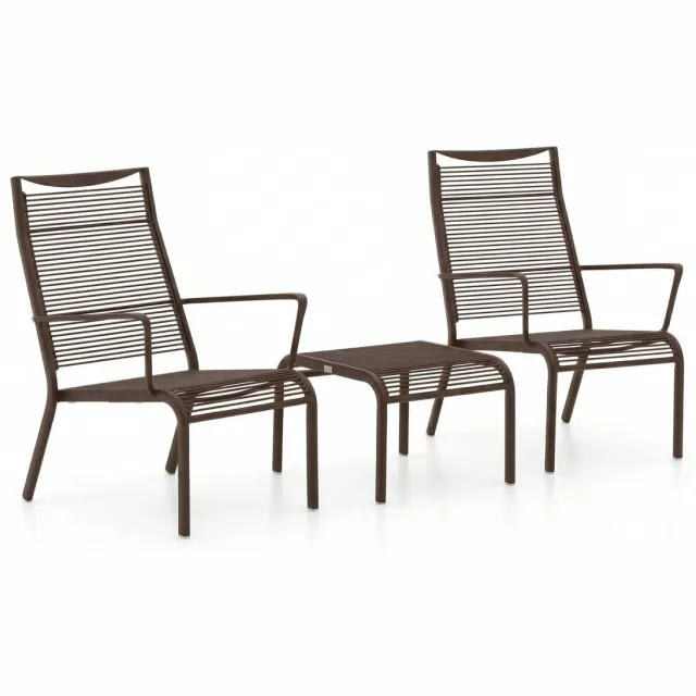 Apple Bee Hawaii lounge balkonset 3-delig stapelbaar Taupe
