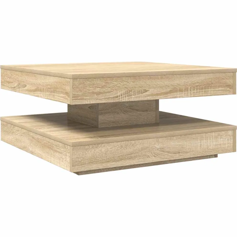 vidaXL Salontafel 360 graden draaibaar 70x70x34,5 cm sonoma eikenkleur, foto 3