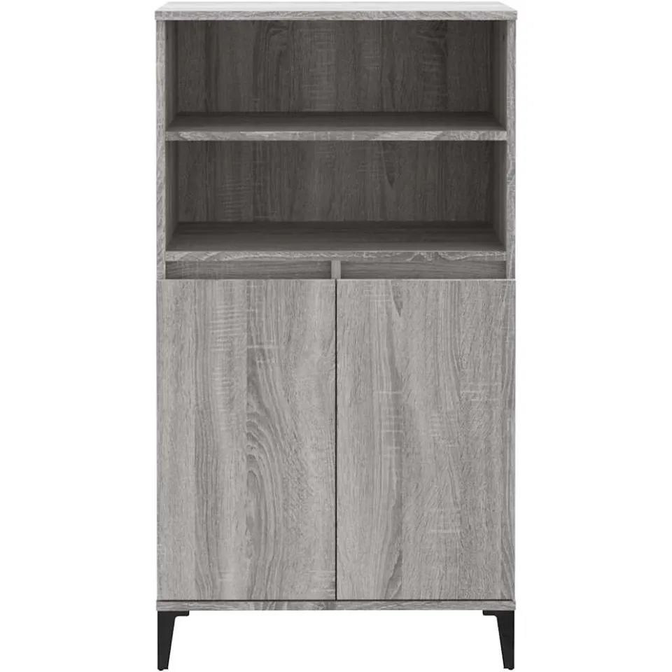 vidaXL Hoge kast Grijs Sonoma 60 x 36 x 110 cm Bewerkt hout, foto 4