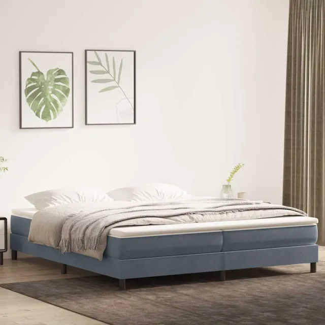 vidaXL Boxspring zonder matras fluweel donkergrijs 200x220 cm