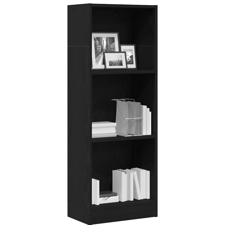 vidaXL Boekenkast Zwart Eiken 40x24x109 cm Engineered Wood, foto 2