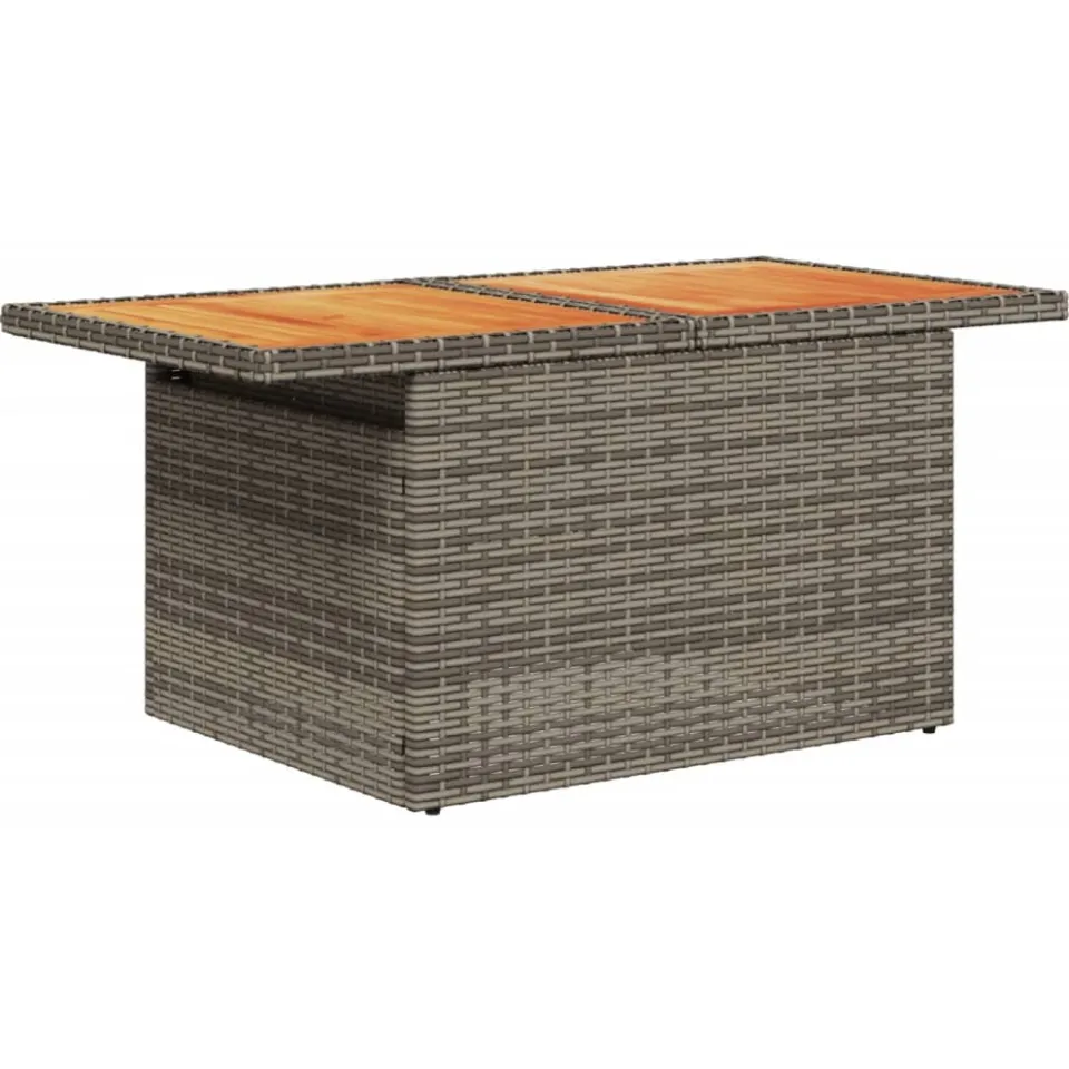 vidaXL 2-delige Loungeset met kussens poly rattan en acaciahout grijs, foto 3