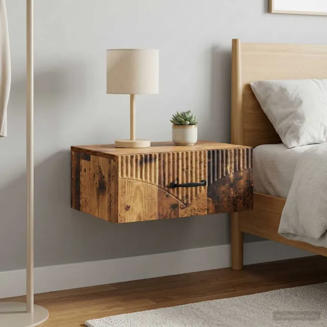 vidaXL Wandbeugel Bedkast 2 st Oud hout 49 x 34,5 x 20 cm Bewerkt hout bruin, foto 2