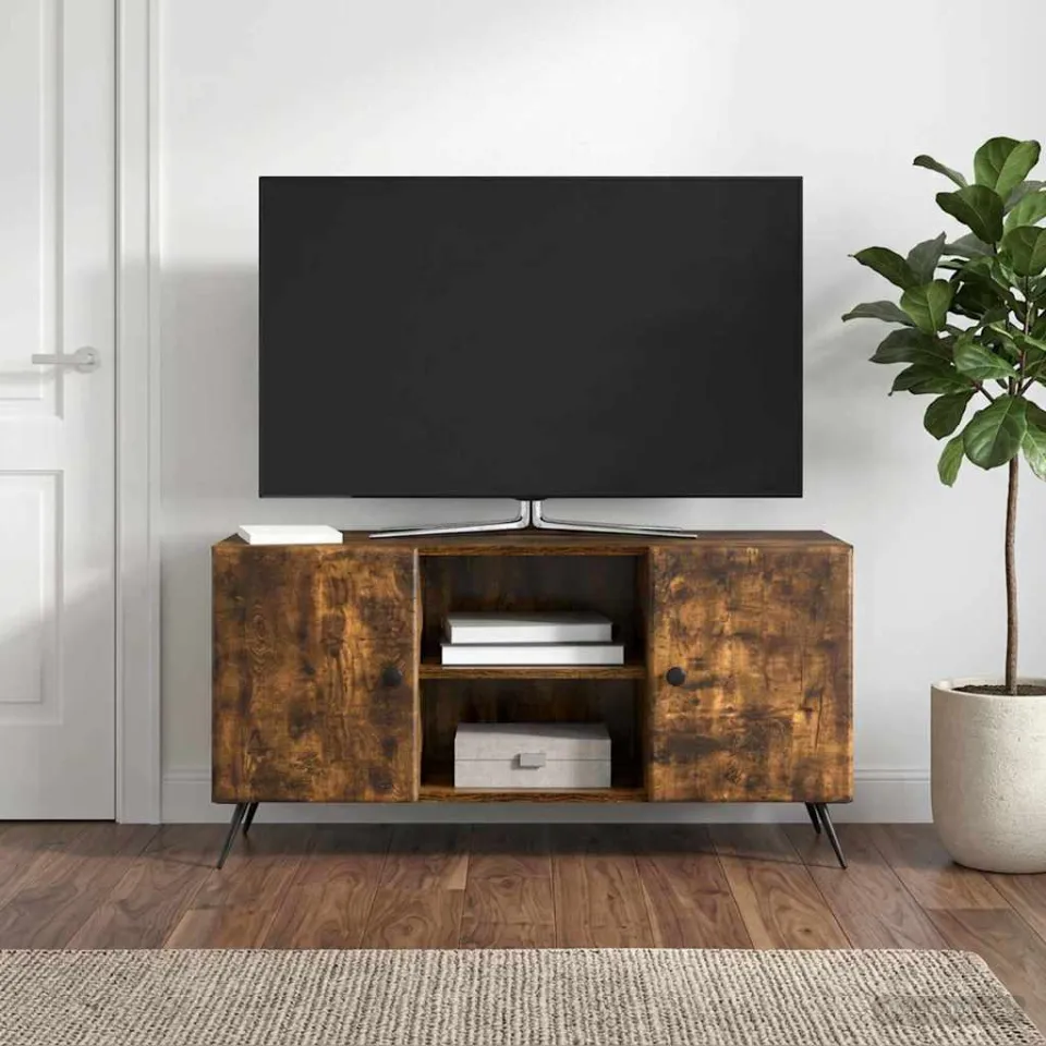 vidaXL TV-kast 102 x 34,5 x 50 cm Gerookt eiken Bewerkt hout, foto 4