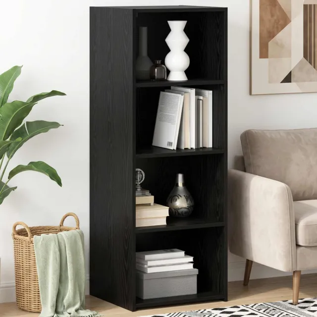vidaXL Hoge kast Zwart eiken 45 x 41 x 124 cm Bewerkt hout, foto 2