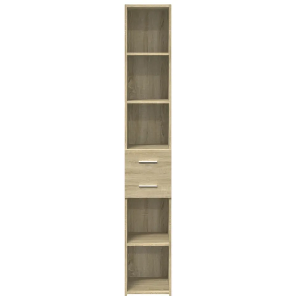 vidaXL Hoge kast 30x42,5x185 cm bewerkt hout sonoma eikenkleurig Bruin