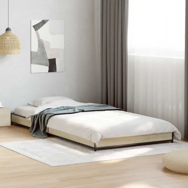 vidaXL Bedframe Sonoma Eiken 80 x 200 cm Bewerkt hout Bruin
