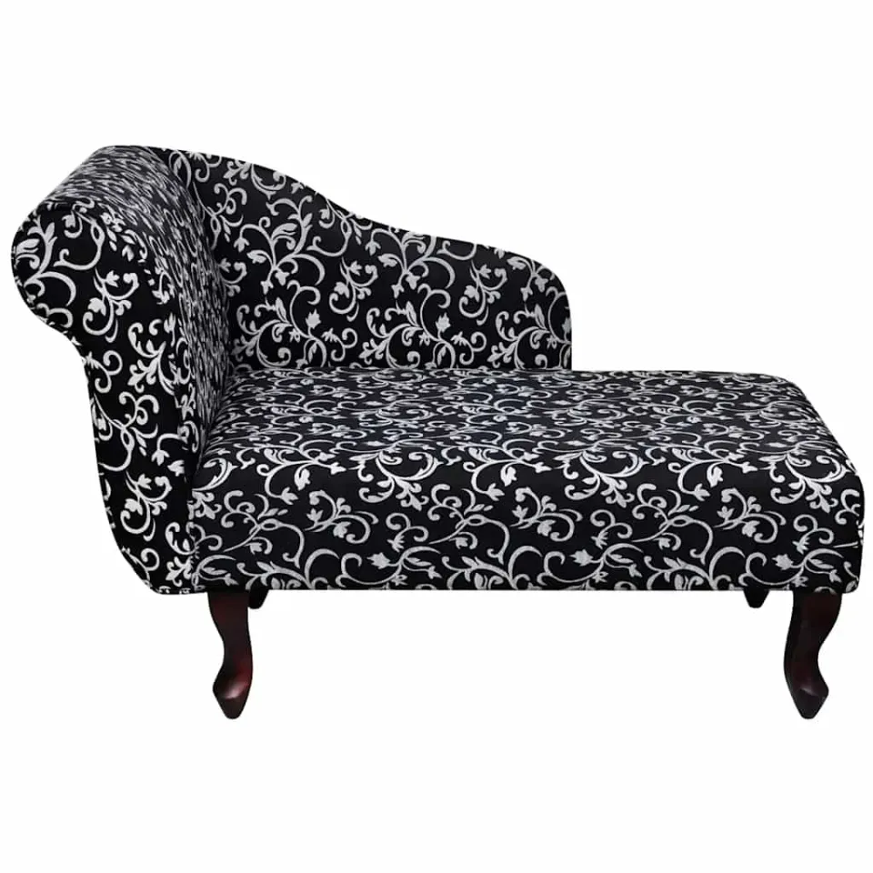 vidaXL Chaise longue stof zwart en wit, foto 2