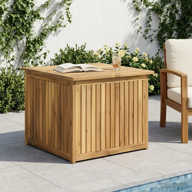 vidaXL Tuinopslagdoos Massief Acaciahout 70,5 x 68,5 x 53,5 cm bruin, foto 2