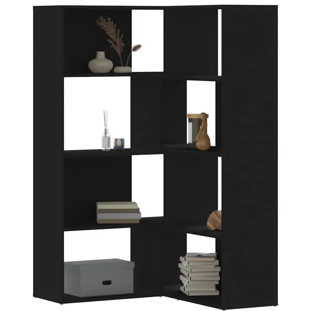 vidaXL Boekenkast 4-laags hoek 85x85x140 cm bewerkt hout zwart