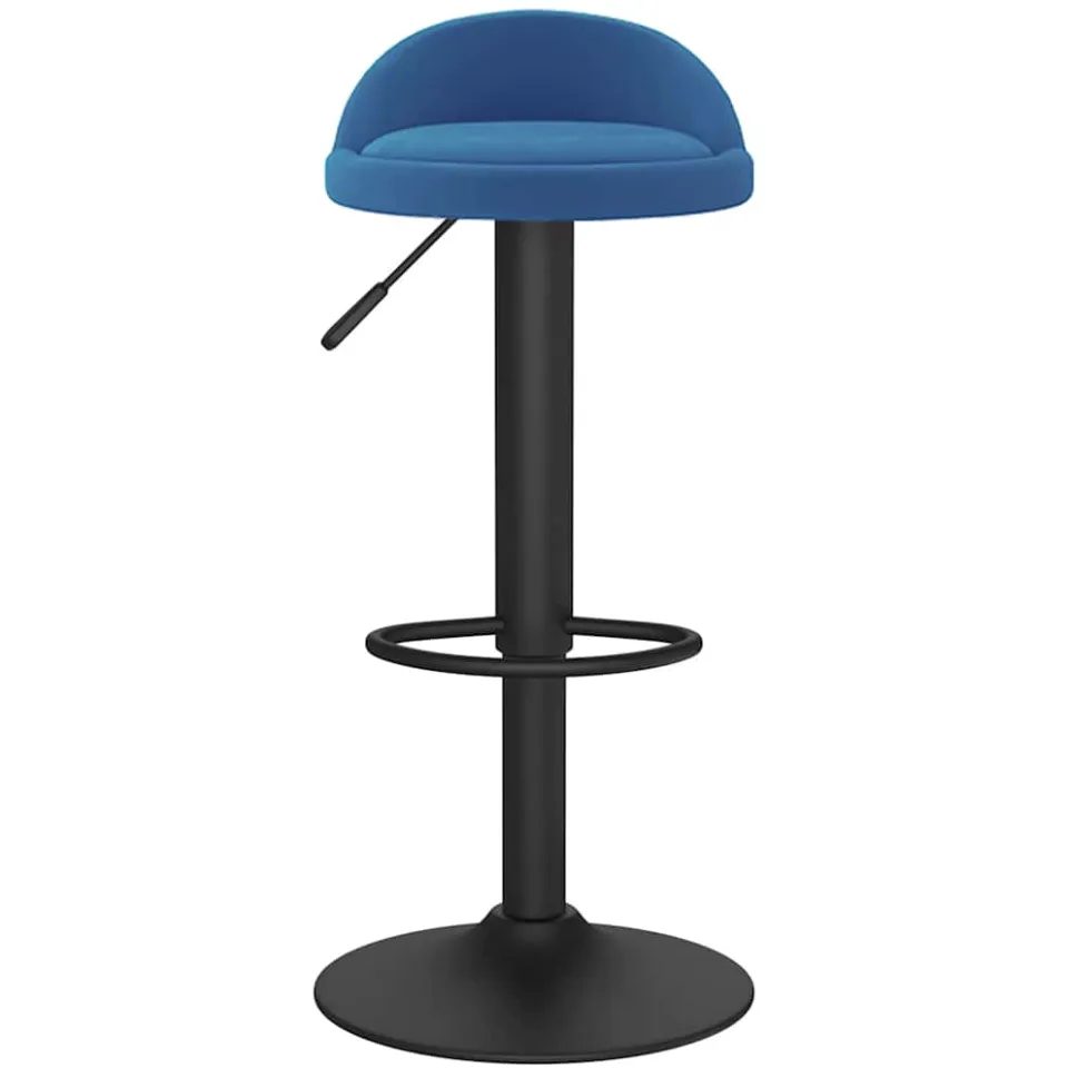 vidaXL Barkruk fluweel blauw