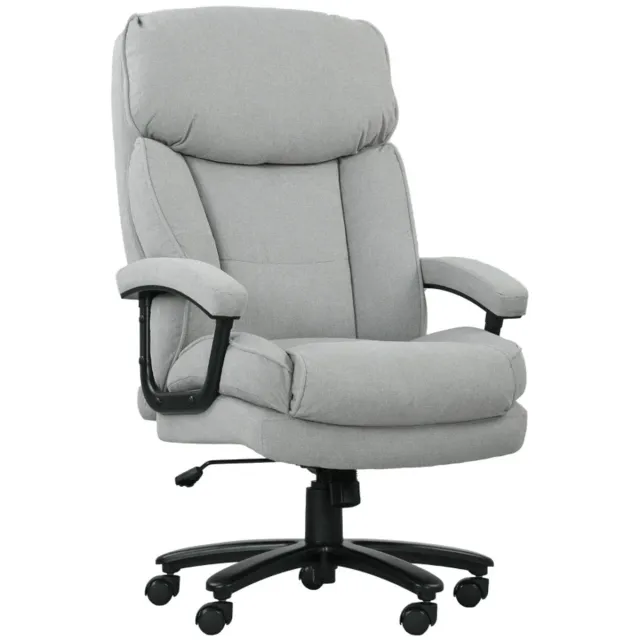 ZYLARO Ergonomische Bureaustoel - Grote, Hoge Bureaustoel - In Hoogte Verstelbaar - Kantelbare Rugleuning - 360° Draaibaar - Kantoorstoel - Gamestoel - Volwassenen Stoel - Computerstoel - tot 200 kg - Lichtgrijs