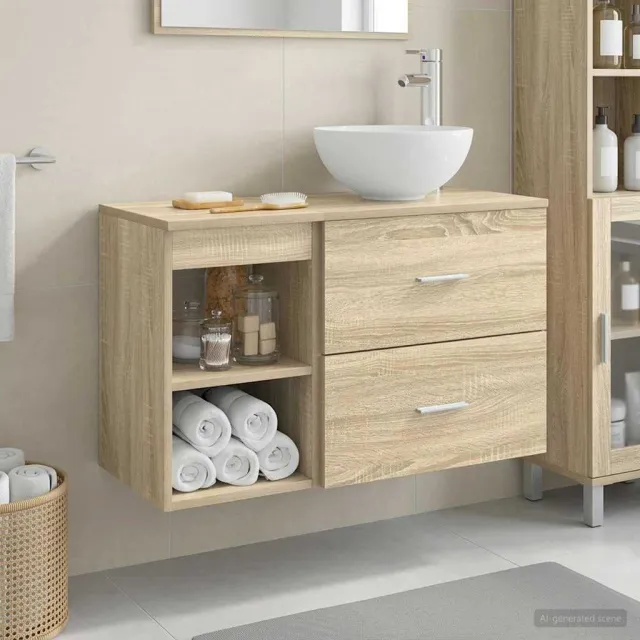 vidaXL Badkamerkastenset 2 st Sonoma Eiken 79,5 x 41 x 80 cm, foto 2