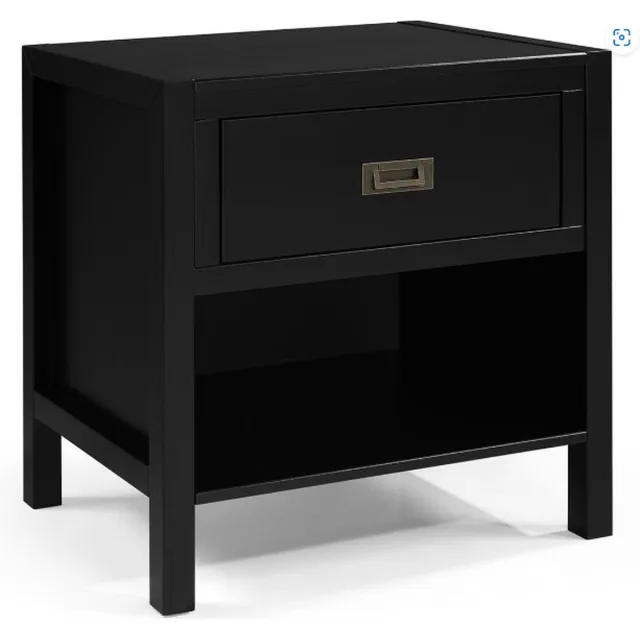 Walker Edison Furniture Walker Edison - nachtkastje - met lade - zwart - 60b x 56h x 39d cm