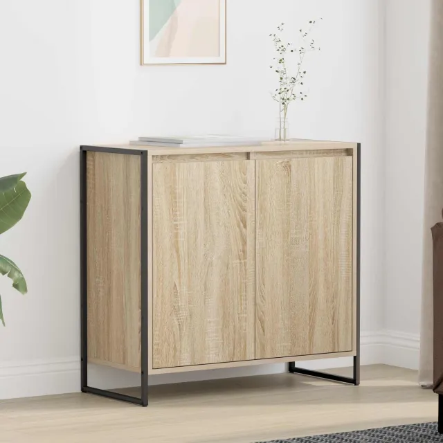 vidaXL Bijzetkast Sonoma Eiken 79 x 36 x 75 cm Bewerkt hout, foto 2
