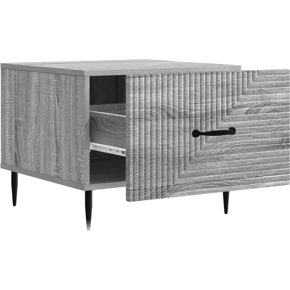 vidaXL Salontafel met lade Grijs sonoma 49 x 50 x 40 cm Bewerkt hout, foto 4