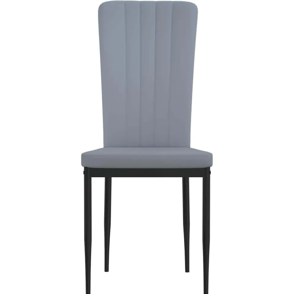vidaXL Eetkamerstoelen 2 st fluweel lichtgrijs grijs, foto 4