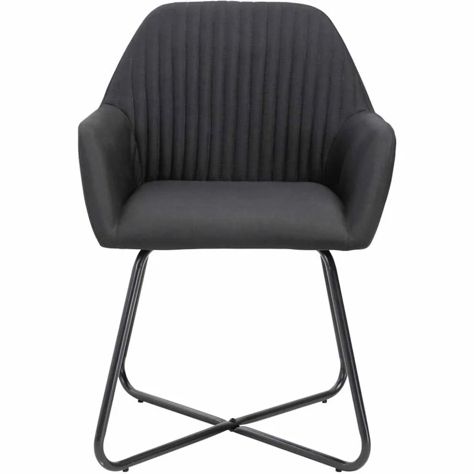 vidaXL Eetkamerstoelen 4 st stof zwart, foto 3