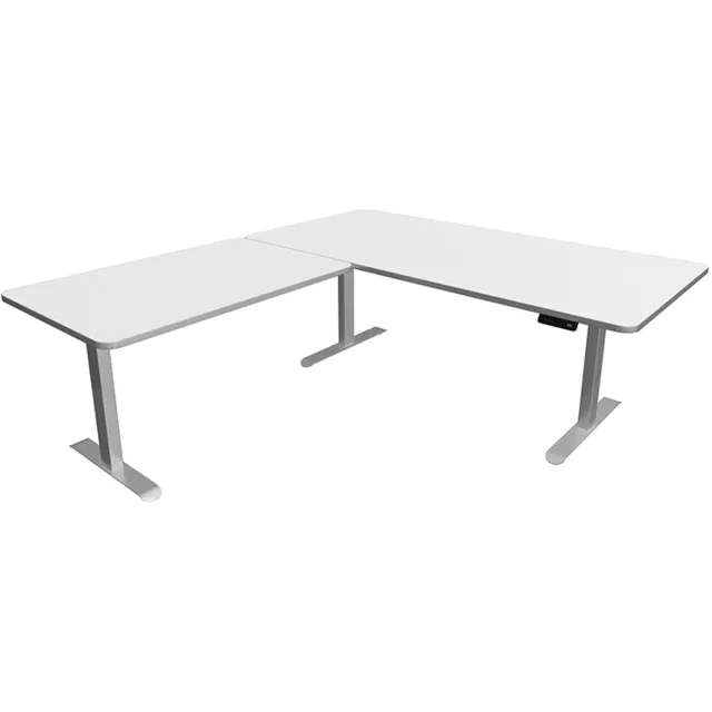 Kerkmann Zit sta hoekbureau Move-3 premium wit 200x220cm wit met rand zilver