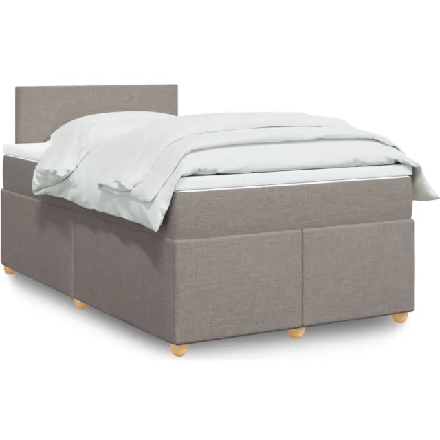 vidaXL Boxspring met matras stof taupe 120x190 cm