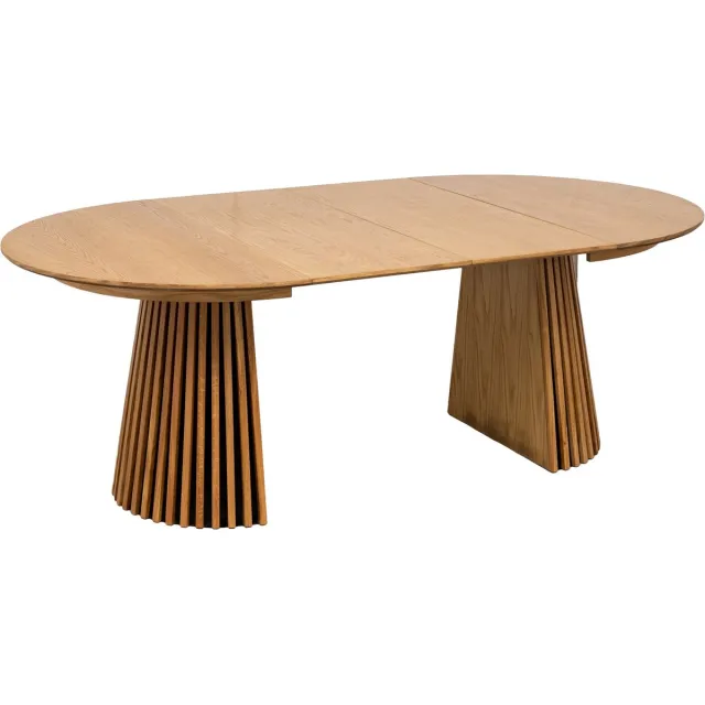 House Nordic Ronde Eettafel Osaka - Ø120x75cm - Eiken Fineer - Uitschuifbaar 120/200cm - 4-6 Personen