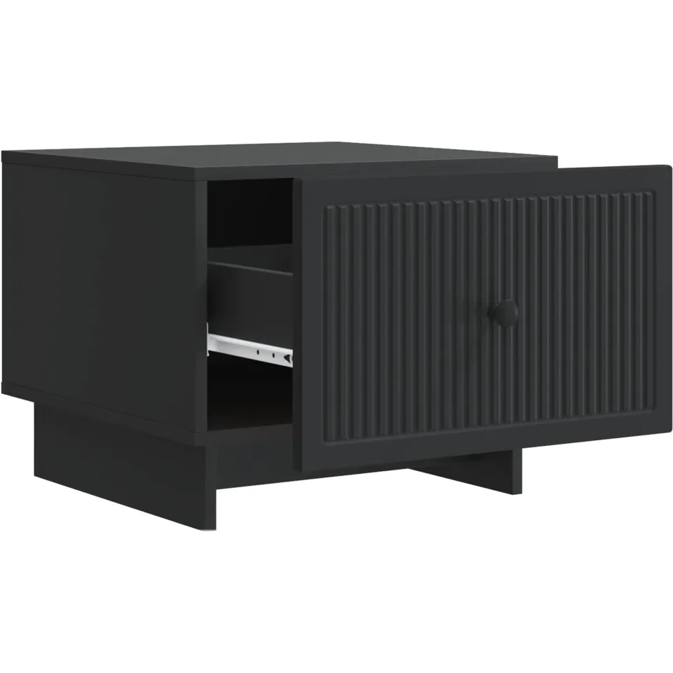 vidaXL Salontafel Zwart 49 x 50 x 40 cm Bewerkt hout, foto 3