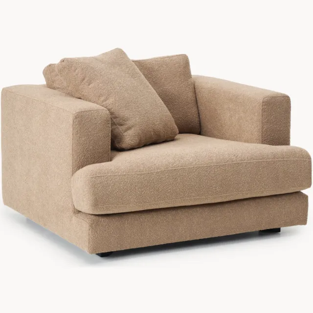 Westwing Collection Bouclé fauteuil Tribeca beige