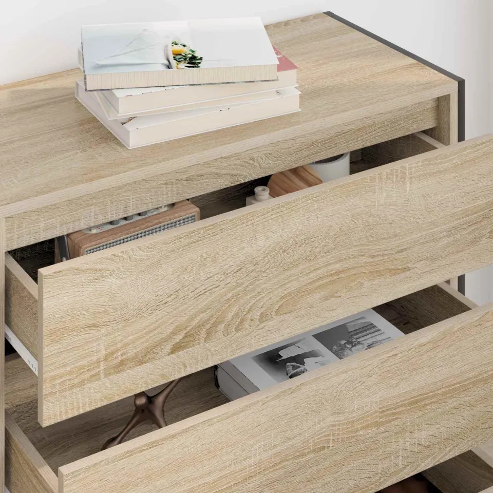 vidaXL Dressoir Sonoma Eiken 79 x 36 x 75.5 cm Bewerkt hout, foto 4