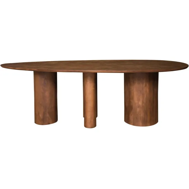 Home67 Eettafel Amir 240 x 120 cm - Mangohout Nature Smooth - Organisch - Japandi - 8 tot 10 personen - keukentafel Bruin