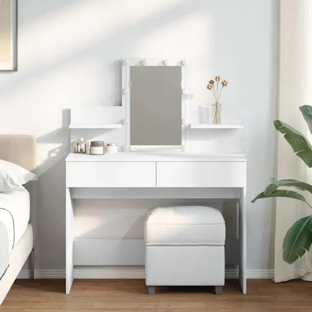 vidaXL Kaptafel met LED-verlichting 100x40x130 cm wit, foto 2