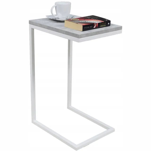 FutuStal SPM-C2BJ-40 - Bijzettafel - Wit Mat - Licht Beton - Stevig Blad Wit;Beton