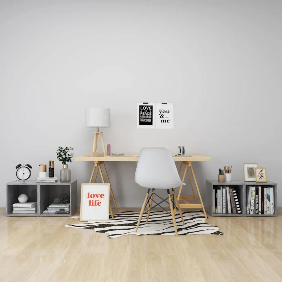 vidaXL Tv-meubelen 4 st 37x35x37 cm bewerkt hout betongrijs grijs, foto 4