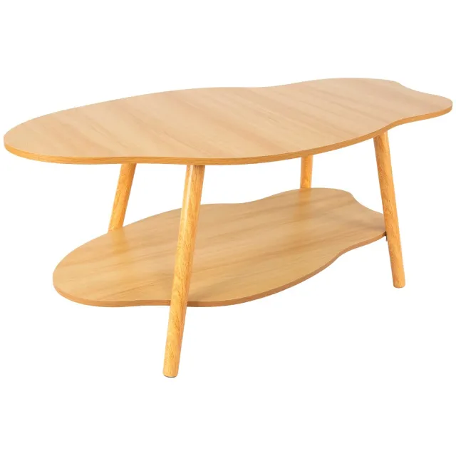 Gudalio Salontafel - Bijzettafel - Koffietafel - Banktafel - Opbergruimte - Modern - Wolk - 100 x 50 x 40 cm - Hout - Organisch Bruin