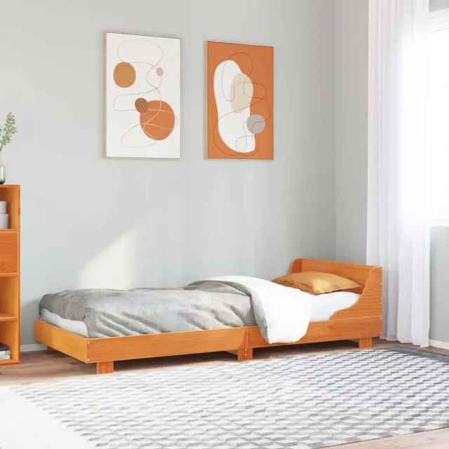 vidaXL Bedframe zonder matras massief grenenhout wasbruin 75x190 cm bruin
