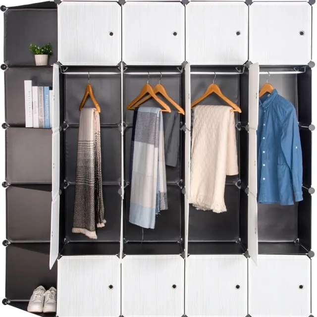 Bolt Edge Kledingkast - Stoffen - Opvouwbaar - Garderobekast - 185x35x185cm Wit