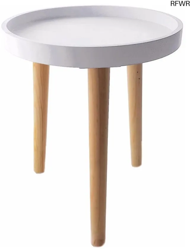 RFWR Klein Decoratief Houten Bijzettafeltje 36 x 30 cm Wit
