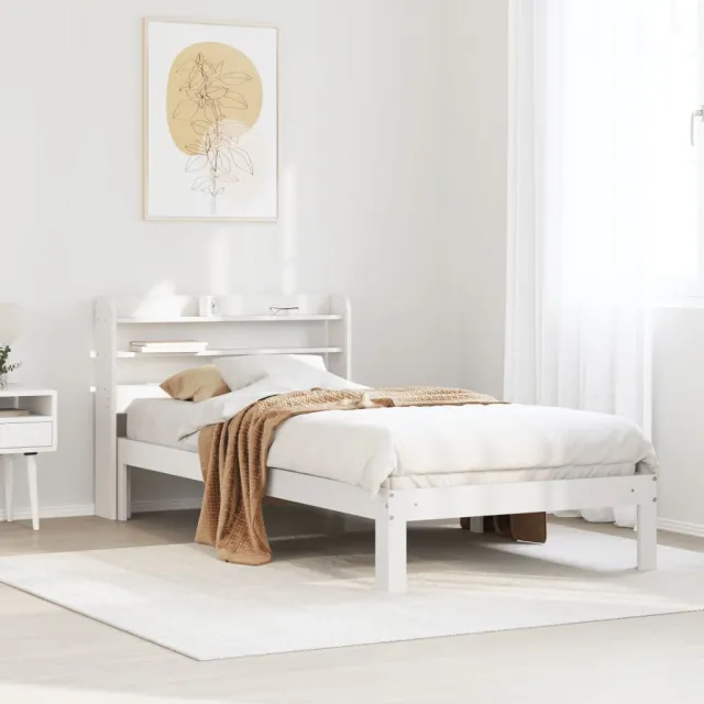 vidaXL Bedframe met hoofdeinde zonder matras 100x200 cm wit