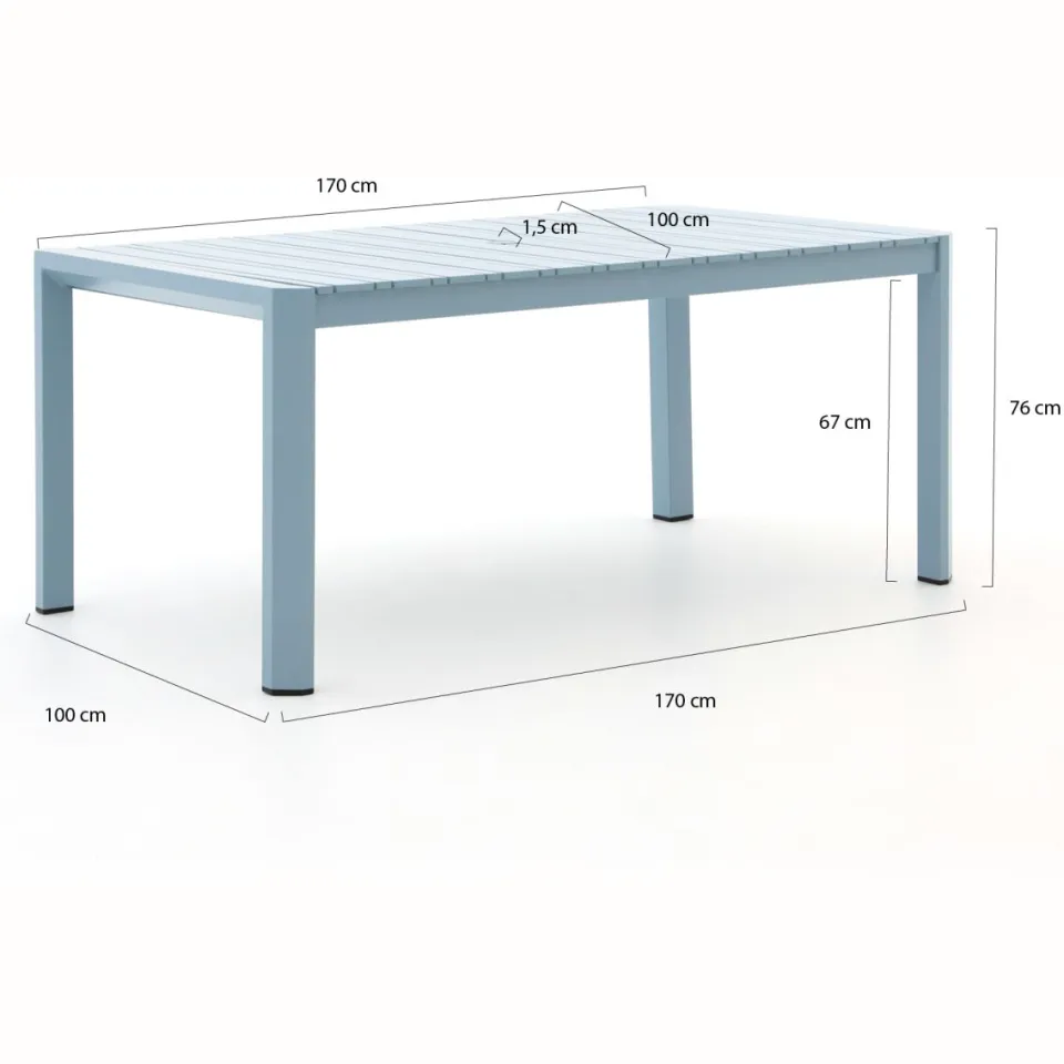 Hartman tuinmeubelen Hartman Alexandra dining tuinset 5-delig blauw, foto 4