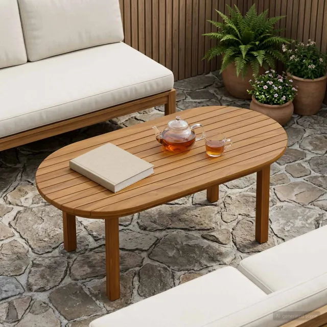 vidaXL Tafelblad 80 x 40 x 3,5 cm Ovaal Massief Teakhout Naturel Bruin