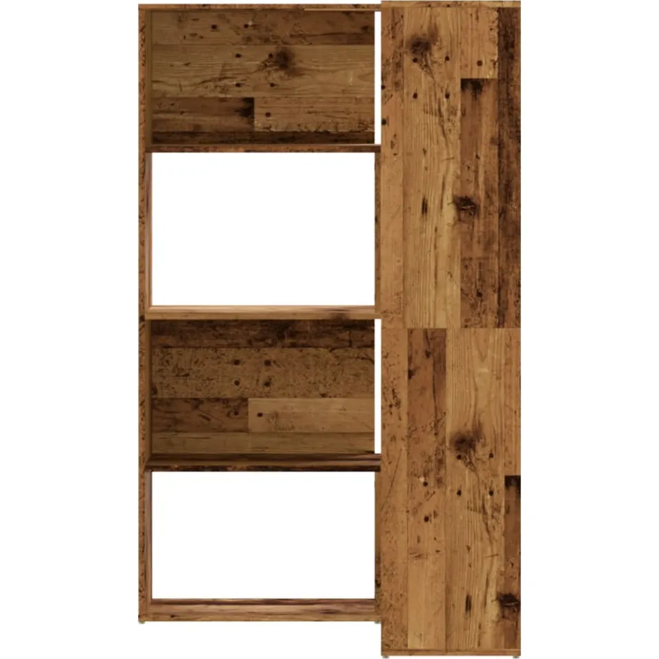 vidaXL Boekenkast 4-laags hoek 85x85x140 cm bewerkt hout oud houtkleur bruin, foto 3