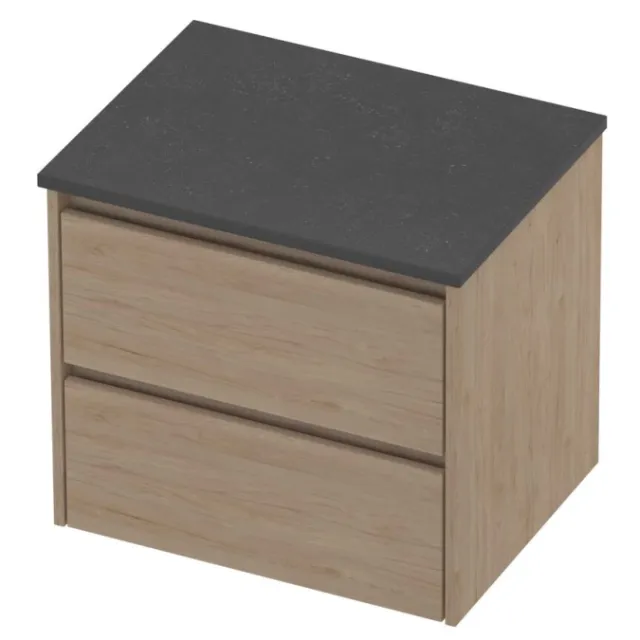 Proline Deck Badmeubelset Hardsteen Symmetrisch 60x46x55 cm Blue Stone Ideal Oak Eiken