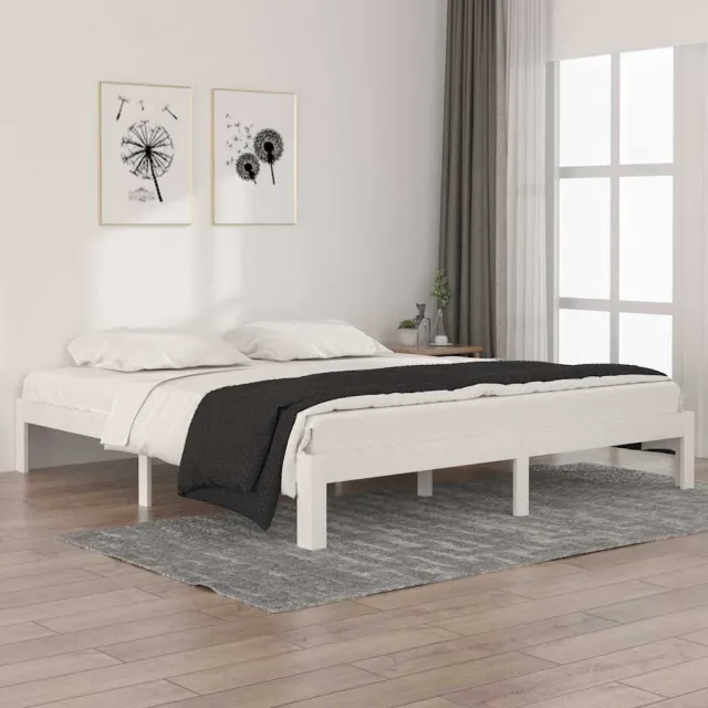 vidaXL Bedframe massief hout wit 180x200 cm