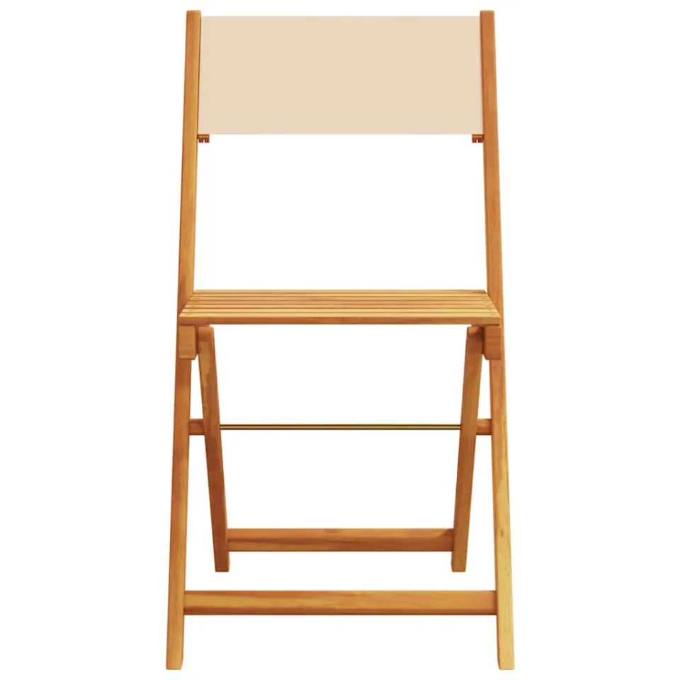 vidaXL 3-delige Bistroset stof en massief hout beige, foto 4