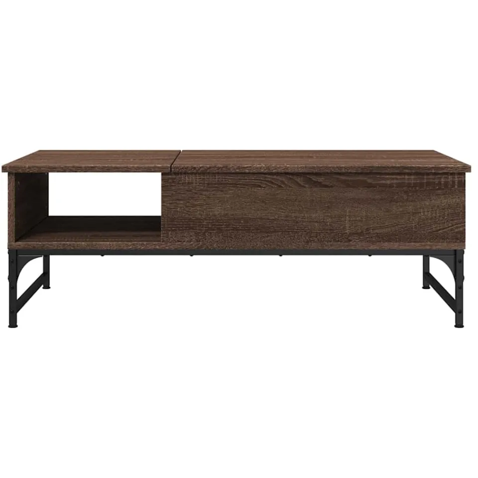 vidaXL Salontafel 100x50x35 cm bewerkt hout en metaal bruin eikenkleur, foto 4