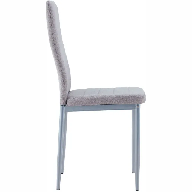 IDIMEX Eetkamerstoelen NATHALIE, set van 4 – grijs/aluminium