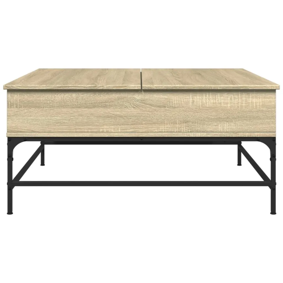 vidaXL Salontafel 95x95x45 cm bewerkt hout en metaal sonoma eikenkleur, foto 4