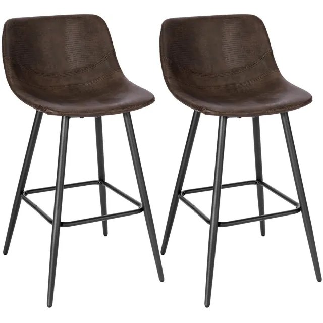 Woltu Barkruk - Kruk - Bar - Eetkamerstoelen - Eetkamerstoel - Stoel - Bar Stoel - Stoel - Stoeltje - Stoelen - Barkruk Set Van 2 Bruin