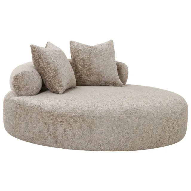 Nest of Nora Daybed slaapbank met 2 kussens - Rond chenille - Natural Grijs