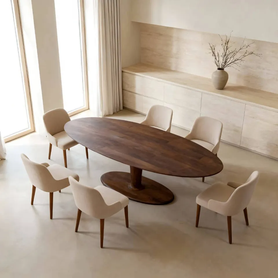 Giga Meubel Eettafel Xàtiva - Ovaal Donkerbruin Mangohout - 250x100x76cm, foto 3
