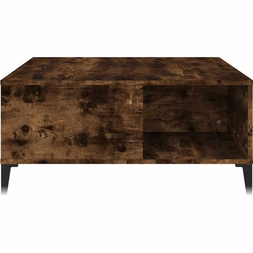 vidaXL Salontafel 80x80x36,5 cm bewerkt hout gerookt eikenkleurig, foto 4